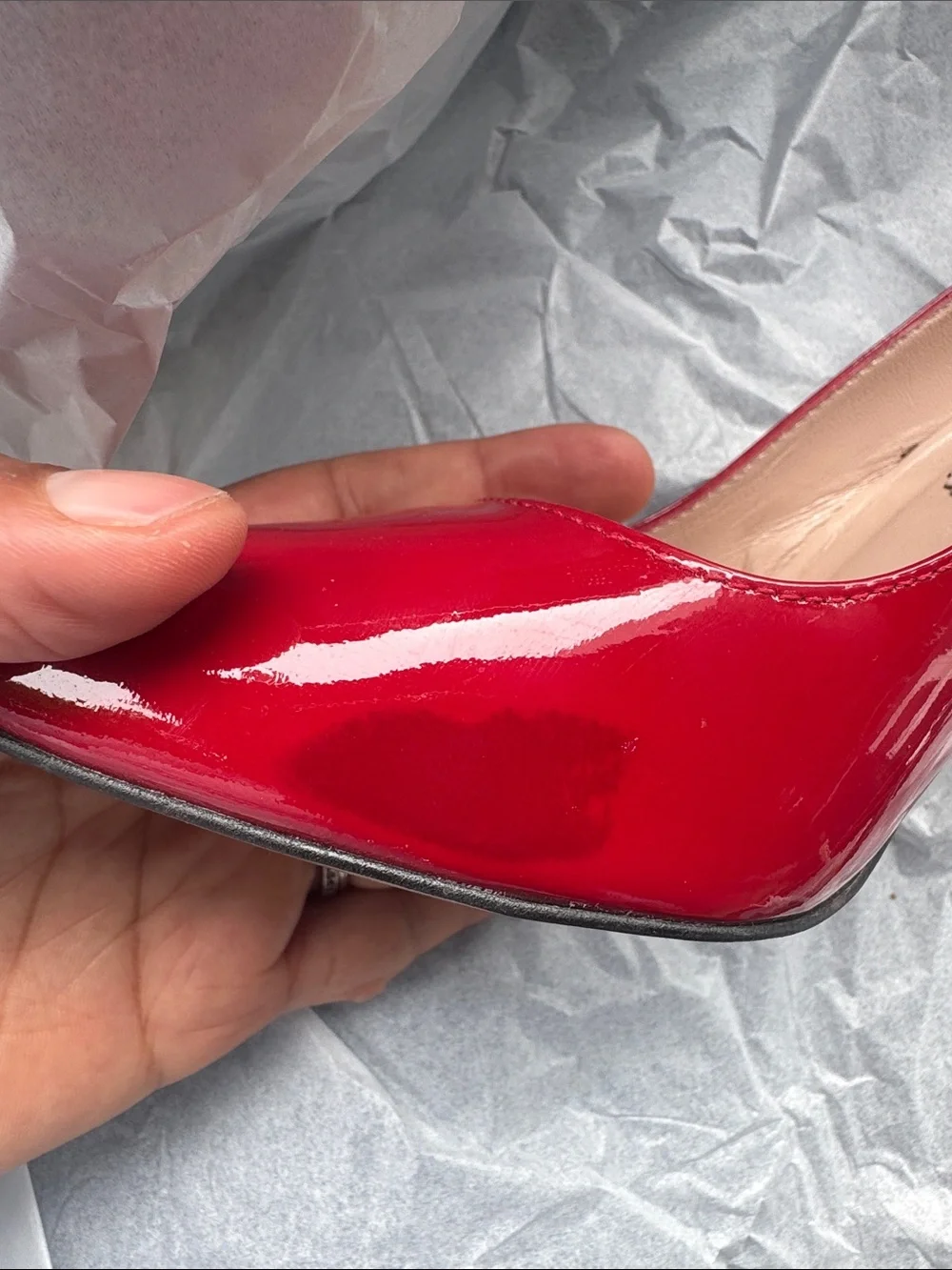 Red Patent Pointed-Toe Women’s Pumps